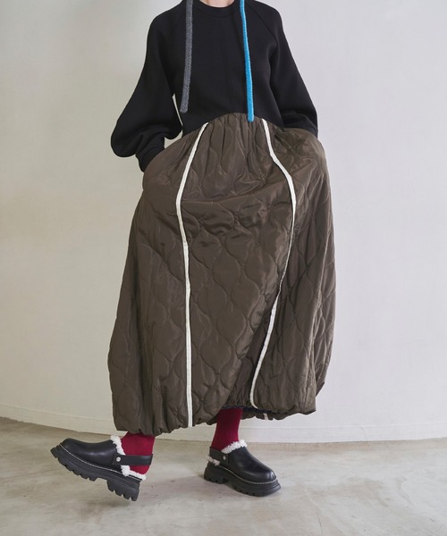 OMMOキルティングバルーンワンピース OMMO（オーエムエムオー）の「QUILTING BALLOON OP（ワンピース）」 - WEAR