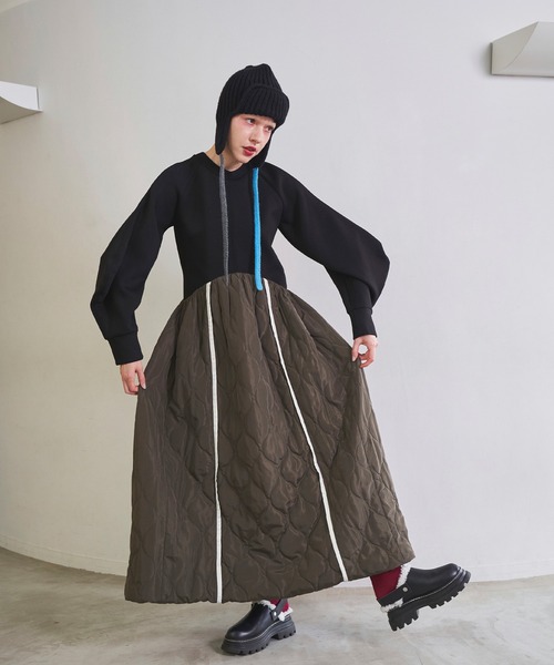 SWEAT DOCKING QUILTING OP（ワンピース）｜OMMO（オーエムエムオー