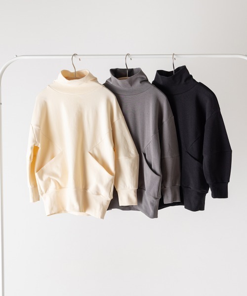 riziere（リジェール）の「モックネックデザインカットソー（Tシャツ/カットソー・キッズ・グレー/アイボリー/ブラック・90/100/110/120/130/140/150）」の13枚目の写真