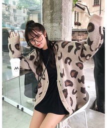 CANVAS+（キャンバスプラス）の「【CANVAS＋】レオパード柄ニットカーディガン（カーディガン/ボレロ）」