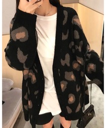CANVAS+（キャンバスプラス）の「【CANVAS＋】レオパード柄ニットカーディガン（カーディガン/ボレロ）」