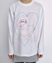 【portulaca】ワンチャン柄ロンTee