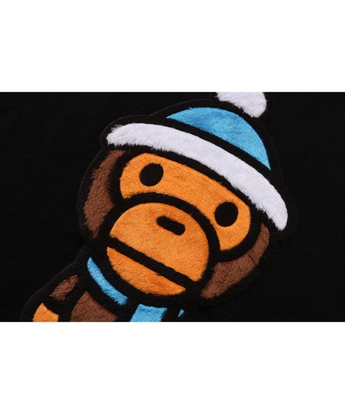 A BATHING APE（アベイシングエイプ）の「BABY MILO WINTER BOA LS TEE（Tシャツ/カットソー・キッズ・ブラック/ホワイト・130/90/140/120/110/100）」の4枚目の写真