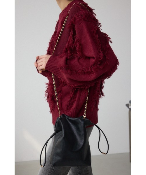 AZUL by moussy（アズールバイマウジー）の「チェーン巾着ショルダーバッグ（ショルダーバッグ・レディース・ブラック/シルバー・FREE）」の4枚目の写真