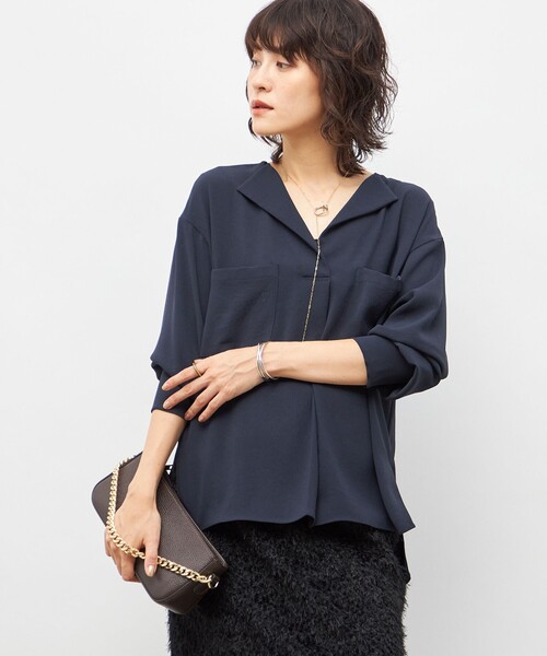 Satose様 セール】ウォッシャブルバックサテンジョーゼットオープンカラー