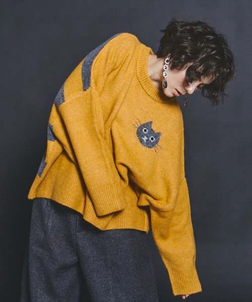 セール】CATボーダーニット（ニット/セーター）｜manana suerte