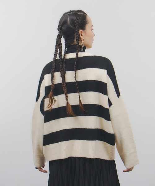 CATボーダーニット（ニット/セーター）｜manana suerte（マニャーナ