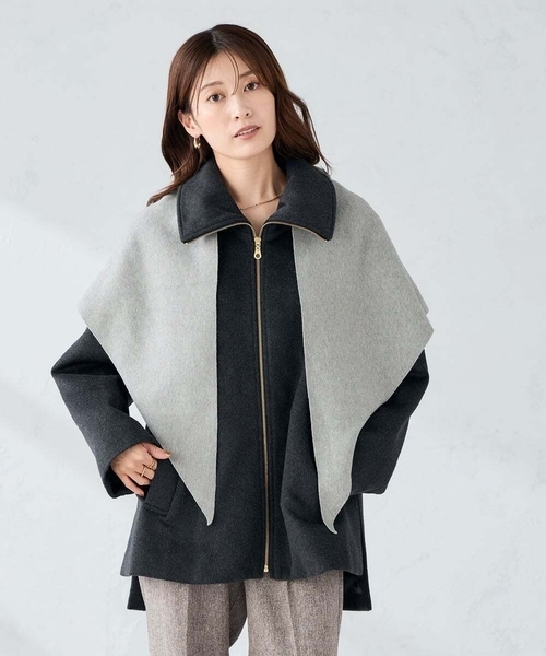 a.v.v(アーヴェヴェ)の「三角ニットストール(ストール/ショール・レディース・レッド/アイボリー/グレー・38)」の15枚目の写真