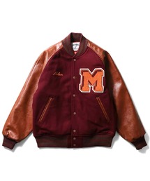 カスピ刺繍 ロゴ スタジャン レッド【XL】 ロゴパッチ刺しゅう中わたスタジャン(80~130cm)(80cm レッド