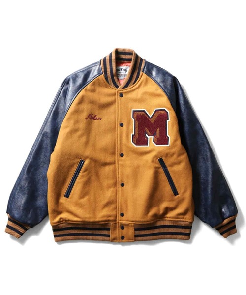 HOUSTON（ヒューストン）の「HOUSTON メルトンスタジャン(VALLEY)（スタジャン・メンズ・ブラック/マスタード/マルーン・LARGE/X-LARGE/XX-LARGE/MEDIUM）」の3枚目の写真