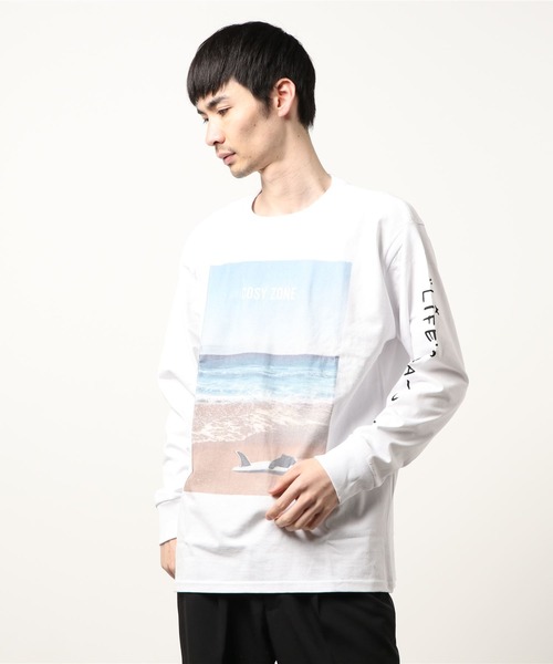 ARCHIVER(アーカイバ)の「【RES】16/-天竺 サーフプリント長袖Tシャツ(Tシャツ/カットソー・メンズ・グレー/ホワイト/ブラック・LARGE/MEDIUM)」の2枚目の写真