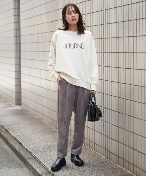 ikka(イッカ)の「フェイクスエードテーパードパンツ(その他パンツ・レディース・ブラウン系その他/チャコール/ベージュ・L/M/S)」の8枚目の写真