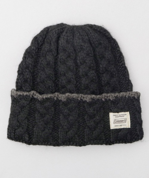 COLEMAN(コールマン)の「裏ボア ケーブル編み ニットワッチ ニット帽(ニットキャップ/ビーニー・メンズ・ブラック/アイボリー/モカ・FREE)」の5枚目の写真