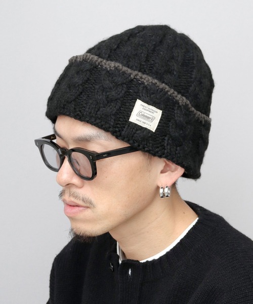 COLEMAN(コールマン)の「裏ボア ケーブル編み ニットワッチ ニット帽(ニットキャップ/ビーニー・メンズ・ブラック/アイボリー/モカ・FREE)」の9枚目の写真