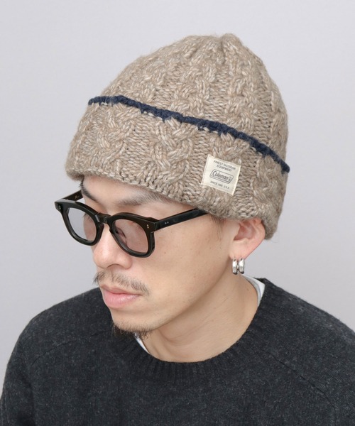 セール】裏ボア ケーブル編み ニットワッチ ニット帽（ニットキャップ