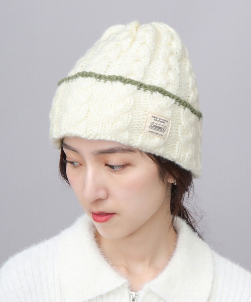 COLEMAN(コールマン)の「裏ボア ケーブル編み ニットワッチ ニット帽(ニットキャップ/ビーニー・メンズ・ブラック/アイボリー/モカ・FREE)」の8枚目の写真