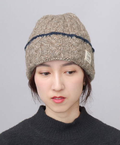 COLEMAN(コールマン)の「裏ボア ケーブル編み ニットワッチ ニット帽(ニットキャップ/ビーニー・メンズ・ブラック/アイボリー/モカ・FREE)」の12枚目の写真