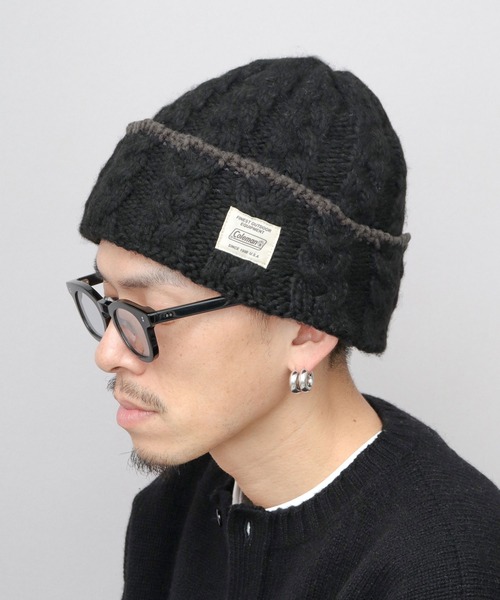 COLEMAN(コールマン)の「裏ボア ケーブル編み ニットワッチ ニット帽(ニットキャップ/ビーニー・メンズ・ブラック/アイボリー/モカ・FREE)」の16枚目の写真