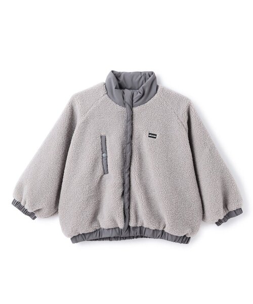 b・ROOM（ビールーム）の「ボリュームシルエットボアジャケット（ブルゾン・キッズ・ピンク/ネイビー/アイボリー/グレー・140cm/120cm/130cm/100cm/110cm/150cm）」の7枚目の写真