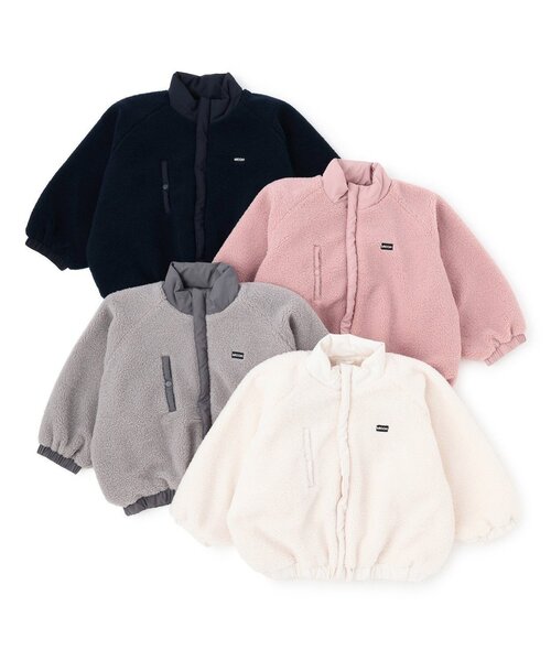 b・ROOM（ビールーム）の「ボリュームシルエットボアジャケット（ブルゾン・キッズ・ピンク/ネイビー/アイボリー/グレー・140cm/120cm/130cm/100cm/110cm/150cm）」の18枚目の写真