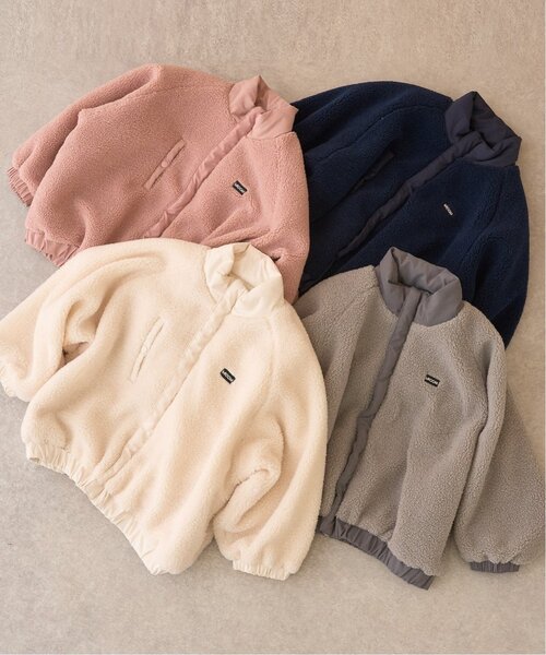 b・ROOM（ビールーム）の「ボリュームシルエットボアジャケット（ブルゾン・キッズ・ピンク/ネイビー/アイボリー/グレー・140cm/120cm/130cm/100cm/110cm/150cm）」の21枚目の写真