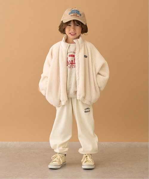 b・ROOM（ビールーム）の「ボリュームシルエットボアジャケット（ブルゾン・キッズ・ピンク/ネイビー/アイボリー/グレー・140cm/120cm/130cm/100cm/110cm/150cm）」の22枚目の写真