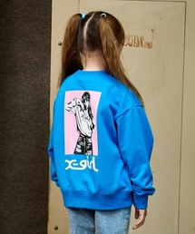 X-girl Stages | ガールイラストバックプリント トレーナー(スウェット)