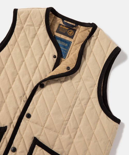 Jackman X Lavenham Bound Pocket Collarless Gilet Mens / ジャック