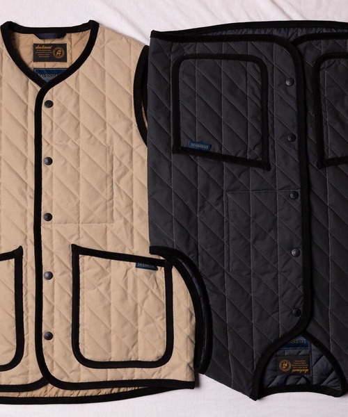 Jackman X Lavenham Bound Pocket Collarless Gilet Mens / ジャック