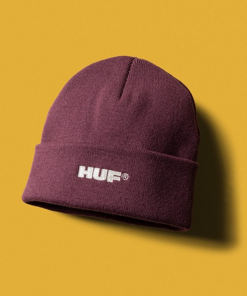 HUF（ハフ）の「ALL CAPS CUFF BEANIE（ニットキャップ/ビーニー・メンズ・ブラック/バーガンディー/ホワイト系その他・O/S）」の3枚目の写真