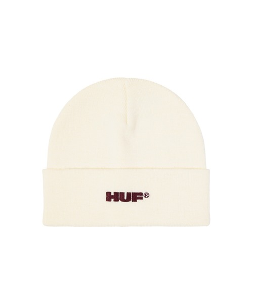 HUF（ハフ）の「ALL CAPS CUFF BEANIE（ニットキャップ/ビーニー・メンズ・ブラック/バーガンディー/ホワイト系その他・O/S）」の4枚目の写真