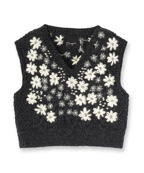 Pheeta clara フラワーニットベスト セール】Pheeta（フィータ）フラワーニットベスト Clara（ベスト