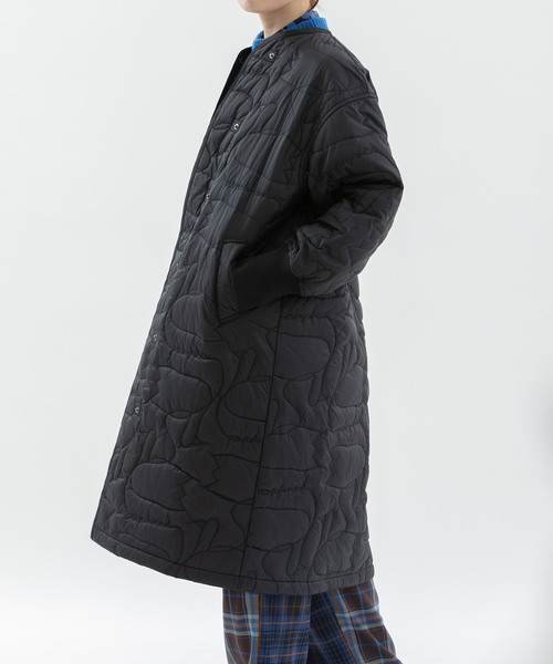 ノップドゥノッド（nop de nod）/ノーカラースワンキルティングロングコート セール】ノーカラースワンキルティングロングコート（その他アウター