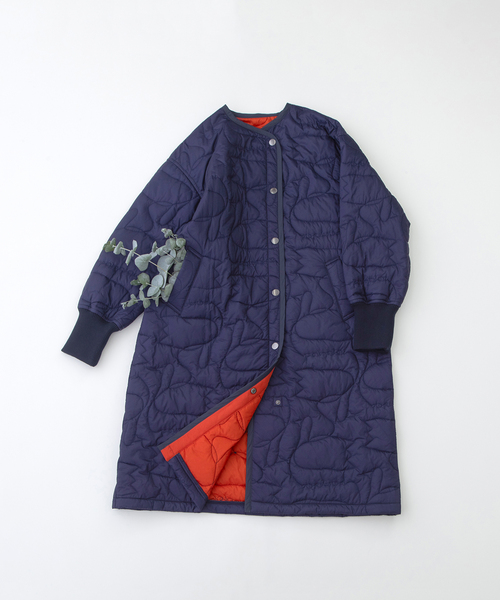 セール】ノーカラースワンキルティングロングコート（その他アウター