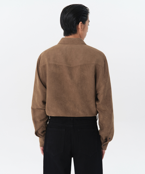MUSINSA STANDARD（ムシンサスタンダード）の「シンセティックスエードウェスタンシャツ[ライトブラウン]（シャツ/ブラウス・メンズ・その他・MEDIUM/X-LARGE/XX-LARGE/LARGE）」の3枚目の写真
