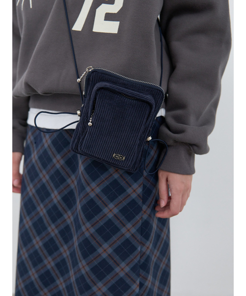 Kijun(キジュン)の「Corduroy Mini Bag Navy(メッセンジャーバッグ・レディース・その他・OS)」の1枚目の写真
