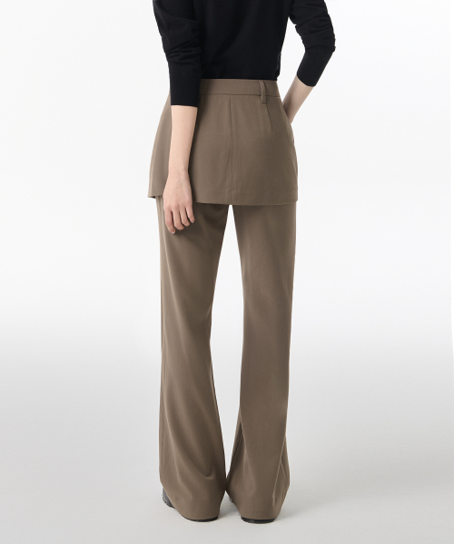 MUSINSA STANDARD WOMAN（ムシンサスタンダードウーマン）の「ウィメンズラップスカートレイヤードスラックス[ダスティベージュ]（スラックス・レディース・その他・34/32/30/31/24/25/26/27/28/29）」の2枚目の写真