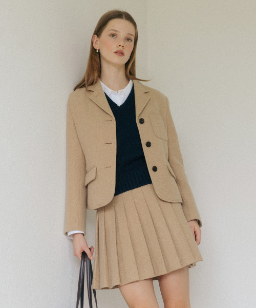 TTUDEMENT(トュードメント)の「TAILORED WOOL MINI SKIRT BEIGE(スカート・レディース・その他・SMALL/MEDIUM)」の2枚目の写真