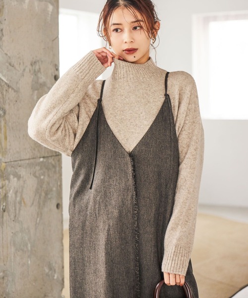 studio CLIP（スタディオクリップ）の「7ゲージウールミックスハイネック ※新色画像待ち（ニット/セーター・レディース・スモーク/ネイビー/ピンク/グリーン/ライトベージュ・FREE）」の2枚目の写真