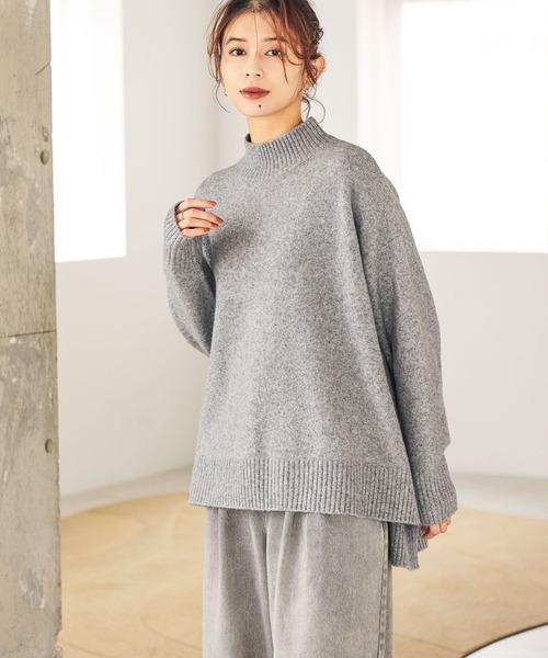 studio CLIP（スタディオクリップ）の「7ゲージウールミックスハイネック ※新色画像待ち（ニット/セーター・レディース・スモーク/ネイビー/ピンク/グリーン/ライトベージュ・FREE）」の5枚目の写真