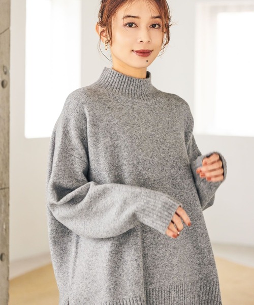 studio CLIP（スタディオクリップ）の「7ゲージウールミックスハイネック ※新色画像待ち（ニット/セーター・レディース・スモーク/ネイビー/ピンク/グリーン/ライトベージュ・FREE）」の6枚目の写真