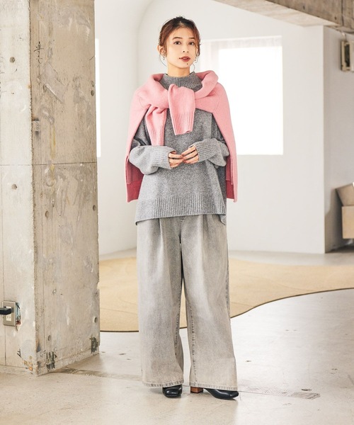 studio CLIP（スタディオクリップ）の「7ゲージウールミックスハイネック ※新色画像待ち（ニット/セーター・レディース・スモーク/ネイビー/ピンク/グリーン/ライトベージュ・FREE）」の10枚目の写真