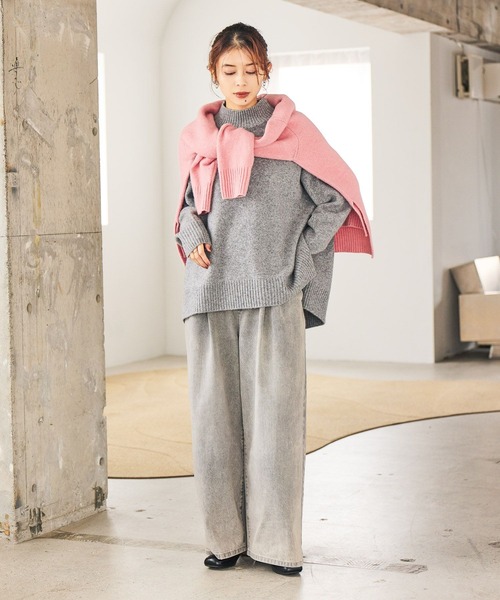 studio CLIP（スタディオクリップ）の「7ゲージウールミックスハイネック ※新色画像待ち（ニット/セーター・レディース・スモーク/ネイビー/ピンク/グリーン/ライトベージュ・FREE）」の11枚目の写真