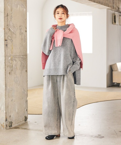 studio CLIP（スタディオクリップ）の「7ゲージウールミックスハイネック ※新色画像待ち（ニット/セーター・レディース・スモーク/ネイビー/ピンク/グリーン/ライトベージュ・FREE）」の12枚目の写真