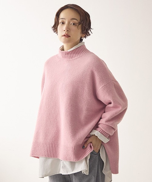 studio CLIP（スタディオクリップ）の「7ゲージウールミックスハイネック ※新色画像待ち（ニット/セーター・レディース・スモーク/ネイビー/ピンク/グリーン/ライトベージュ・FREE）」の13枚目の写真