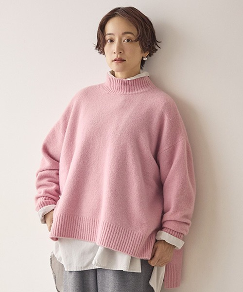 studio CLIP（スタディオクリップ）の「7ゲージウールミックスハイネック ※新色画像待ち（ニット/セーター・レディース・スモーク/ネイビー/ピンク/グリーン/ライトベージュ・FREE）」の14枚目の写真