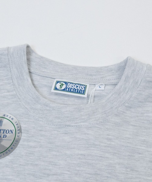 JOHN'S CLOSET（ジョンズクローゼット）の「【15】〔DISCUS/ディスカス〕USAコットンブレンド オーバルワッペン ワンポイント刺繍 ロングスリーブTシャツ（Tシャツ/カットソー・メンズ・ネイビー/ホワイト/グレー/杢グレー/ブラック・MEDIUM/LARGE）」の6枚目の写真