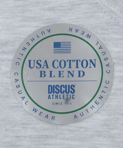 JOHN'S CLOSET（ジョンズクローゼット）の「【15】〔DISCUS/ディスカス〕USAコットンブレンド オーバルワッペン ワンポイント刺繍 ロングスリーブTシャツ（Tシャツ/カットソー・メンズ・ネイビー/ホワイト/グレー/杢グレー/ブラック・MEDIUM/LARGE）」の7枚目の写真