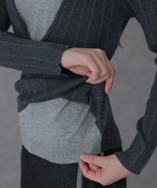 SUWDEE(スーディー)の「wool blend layered knit pullover(ニット/セーター・レディース・ダークグレー/ブラック/ブラウン・FREE)」の17枚目の写真