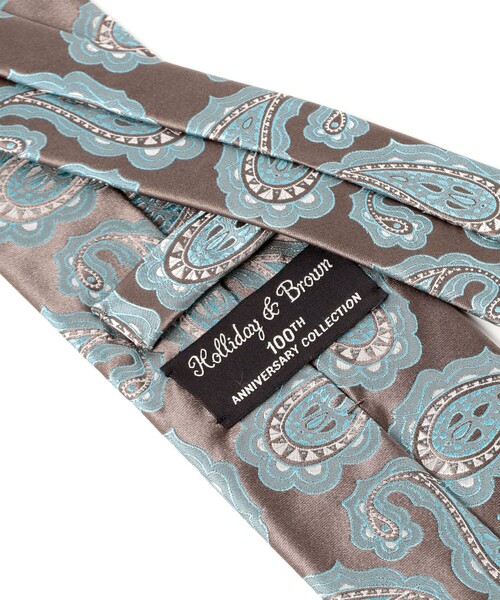 Holliday & Brown（ホリデーアンドブラウン）の「Holliday & Brown / シルク ペイズリー柄 ジャカード ネクタイ（ネクタイ・メンズ・ベージュ・ONE SIZE）」の3枚目の写真